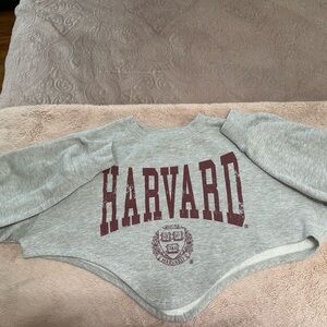 Forever 21 Gray Harvard Crew Neck Sweater